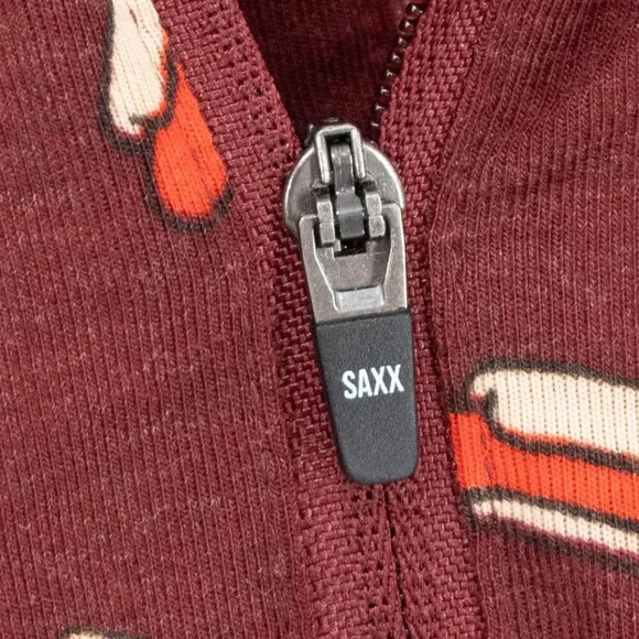 SAXX Men's Viewfinder Long Sleeve Half-Zip Red Hot Diggity | M - Picture 5 of 6